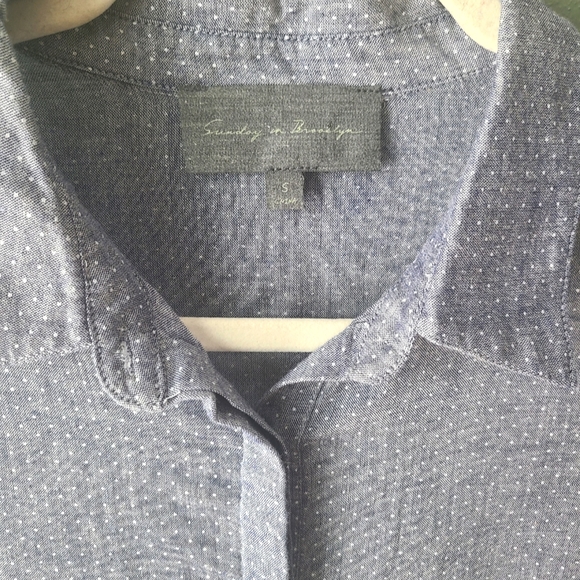 Sunday in Brooklyn Button Down Ruffle Shirt, Size Small - Picture 2 of 4